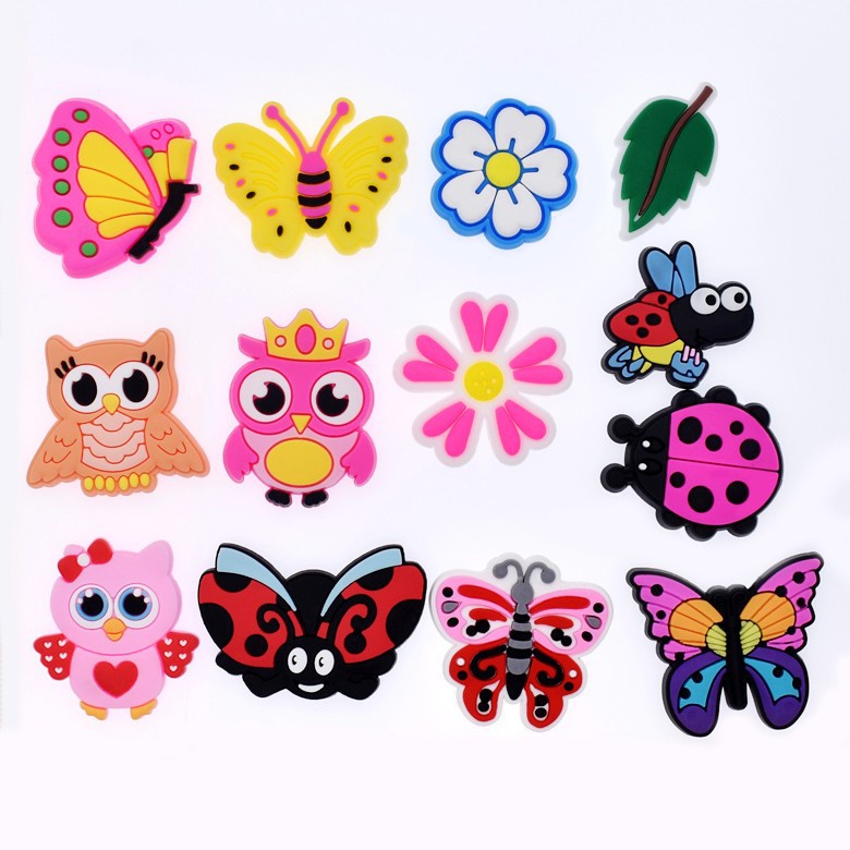 สําหรับ Crocs Jibbitz Pins การ์ตูนที่มีสีสันแมลงผีเสื้อ DIY รองเท้าปุ่ม Charm