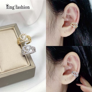 earcuff ต่างหูแบบเกาะ/หนีบ ต่างหูแฟชั่นสไตส์เกาหลี ต่างหูยอดนิยมรูปมงกุฎ,XE00263