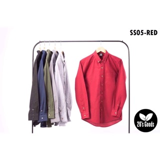 Oxford Shirt - Red : เสื้อเชิ้ตแขนยาวสีแดง