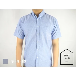 คอปก/แขนสั้น (สีอ่อน)2XL/3XL/4XL ผ้า OXFORD ไซส์ใหญ่ - SHIRT LAND เสื้อเชิ้ตผู้ชายแขนสั้น เสื้อเชิ้ตเสื้อคนอ้วน Big size