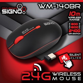 Signo WM-140 MOUSE WIRELESS Silent Click เมาส์ไร้สาย เมาส์สายเงียบ