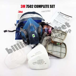 ORIGINAL Masker 3M 7502 3M Half Facepiece Respirator Half Gas Mask Medium 7in1