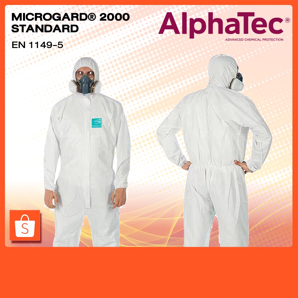 ชุด PPE ชุดป้องกันสารเคมี ยี่ห้อ Ansell AlphaTec® 2000 STANDARD  การป้องกันประเภทที่ 5/6