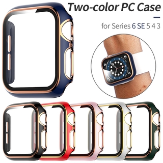 ใหม่ล่าสุด 2 สี PC ชุบป้องกัน Apple Watch Case สำหรับ IWatch Series 7 /3/4/5/6/SE สำหรับ Apple Watch 41mm 45mm 38mm 40mm 42mm 44mm เคสสมาร์ทวอทช์ T500 pro w34 x7