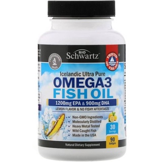 Bio Schwartz Fish Oil Omega 3 EPA &amp; DHA 2250 mg Burpless Lemon Flavor Triple Strength Supplement Immune &amp; Heart Support