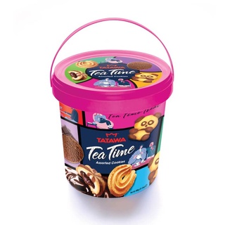 TATAWA Tea Time Assorted Cookies คุ้กกี้ เนย สอดไส้ (รุ่นถัง 400 กรัม)