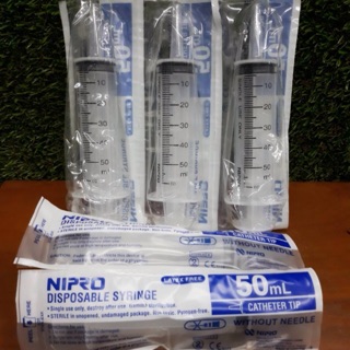 Nipro ไซริงค์ สำหรับล้างจมูกเด็ก - ผู้ใหญ่ ขนาด 50ml. (ไม่มีเข็ม) แพ็ค 5 ชิ้น