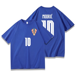 เสื้อยืดโอเวอร์ไซส์เสื้อยืดฟุตบอลถ้วยยุโรป 2021 โครเอเชียโมดริช No. 10 Perisic แฟนฟุตบอลเสื้อแขนสั้นผู้ชายS-4XL