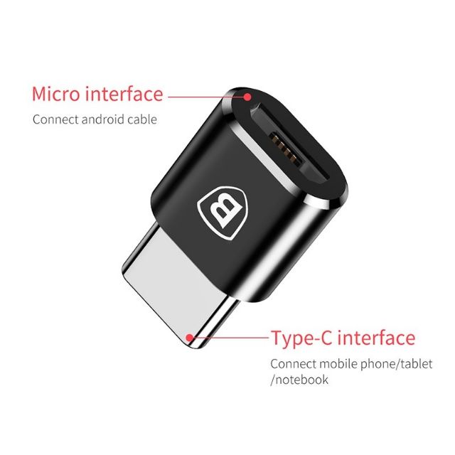 การระเบิด [พร้อมส่ง] Baseus OTG Adapter Micro USB to USB Type C รองรับ Fast Charge