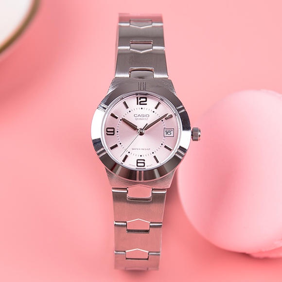 นาฬิกา Casio รุ่น LTP-1241D-4A นาฬิกาข้อมือผู้หญิง สายสแตนเลส หน้าปัดสีชมพู สุดหวาน ของแท้ 100% รับประกันสินค้า 1ปีเต็ม