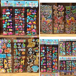  10pcs/Lot Bubble Stickers 3D Cartoon KIds ClassicToys Sticker School Reward