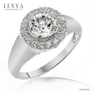 Lenya Jewelry แหวนเพชร DiamondLike เพชร 1 กะรัต รายล้อมด้วยเพชรเม็ดเล็กจำนวนมาก เรียบหรูในแบบคลาสสิคสไตล์