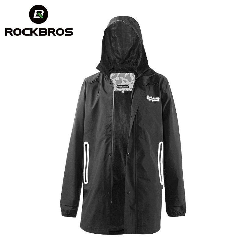 ROCKBROS เสื้อกันฝนมีฮู้ดกันน้ําระบายอากาศสําหรับผู้ชาย