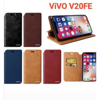 🇹🇭[ส่งจากไทย]🇹🇭เคสฝาพับ ใส่นามบัตรได้ สำหรับรุ่น Vivo V20FE เคสโทรศัพท์ป้องกันการหล่นแบบพลิกด้านบน