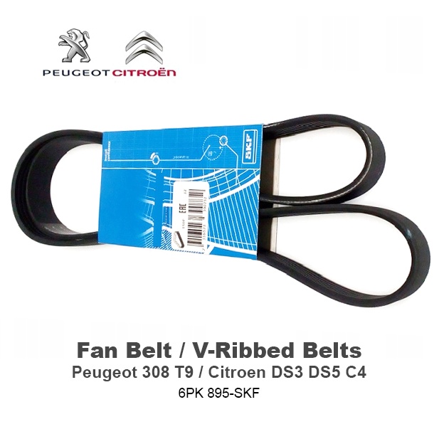 SKF [6PK895-SKF] สายพานพัดลม - Peugeot 308 T9 Citroen DS3 DS5 C4 สายพานพัดลม