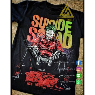 Joker Suicide Squad เสื้อยืด สีดำ BT Black Timber T-Shirt ผ้าคอตตอน สกรีนลายแน่น S M L XL XXL