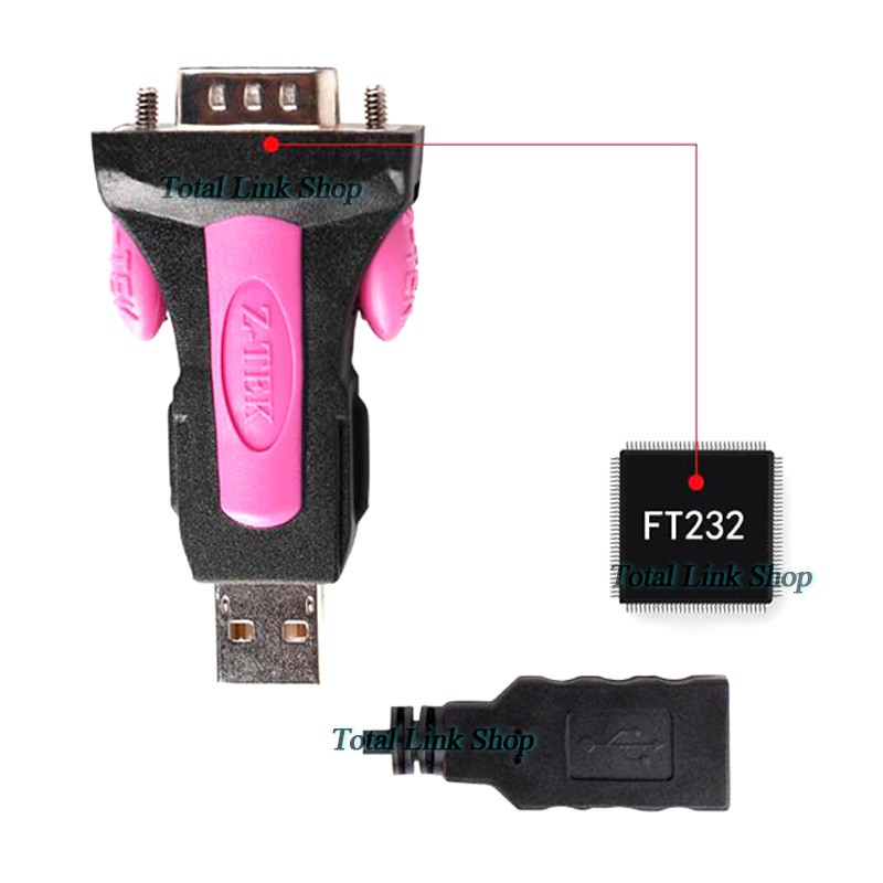 🌟Z-TEK ของแท้100%🌟อะแดปเตอร์ แปลง USB เป็น RS232 รองรับทั้ง Windows/Linux/Mac ถ่ายโอนเร็ว พร้อมสายขยาย USB 2.0 ยาว80cm