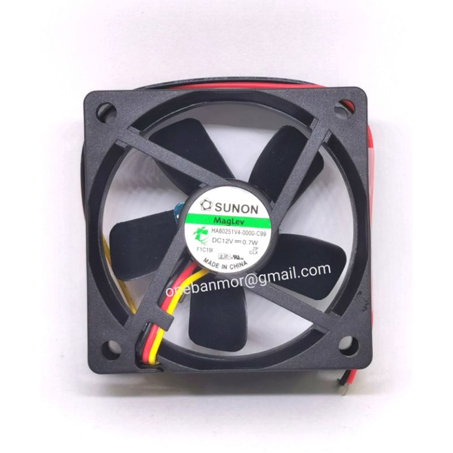 Sunon พัดลมของแท้ Maglev 12v 2.5นิ้ว HA60251V4-0000-c99 ทนทาน 3สาย 2สปีด ออกใบกำกับภาษีได้