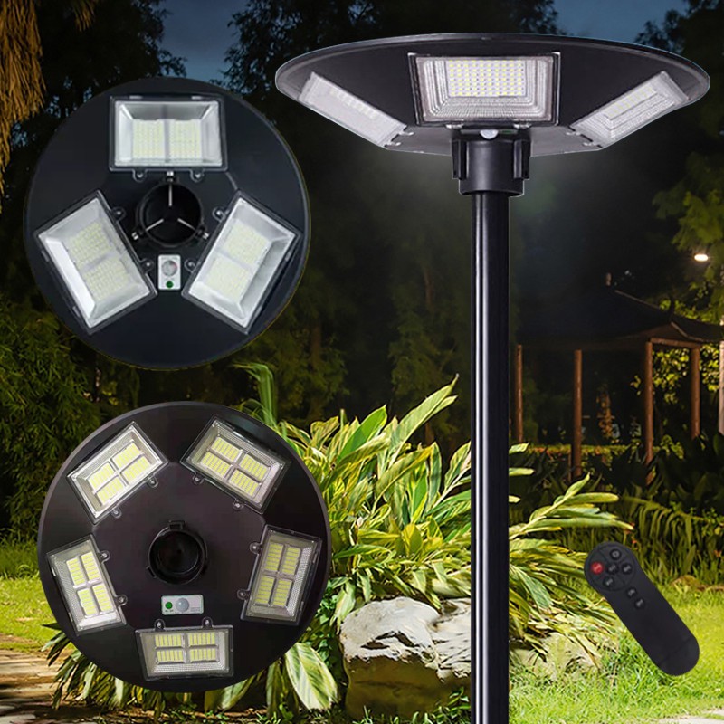 ไฟถนน ไฟสนาม ไฟหัวเสา Solar Street Light ไฟทรงกลม โคมไฟถนน โคมไฟ หลายทิศทาง  ไฟถนน UFO โซล่าเซลล์ 50