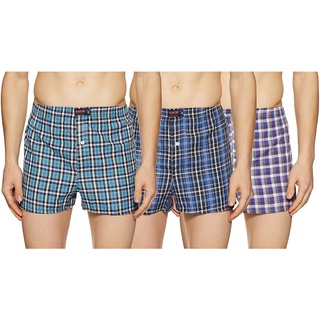 กางเกงบ๊อกเซอร์ ผ้าท่อลาย LUX Premiums Woven Boxer ผ้าคอตต้อน/โพลี คละสี คละลาย คุณภาพเกิน100 (จำนวน 1 ตัว)