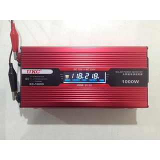 UKC KC-1000D inverter เครื่องแปลงไฟกระแสตรงเป็นกระแสสลับ แปลงไฟจากแบตเตอรี่12V DC to AC 220V AC 1000W + 5VDC