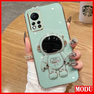 Modu เคสโทรศัพท์มือถือชุบไฟฟ้า ลายนักบินอวกาศ หรูหรา สําหรับ Infinix Hot 11S NFC Macaron