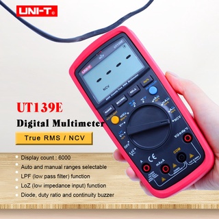 UNI-T UT139E ดิจิตอลมัลติมิเตอร์ True RMS AC DC โวลต์มิเตอร์ Ammeter ohmmeter Capacitance ความถี่เครื่องทดสอบอุณหภูมิ NCV/ไดโอด