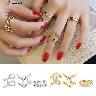 💍3Pcs / ชุดลูกศร Arrow Arrow Hollow Midi เปิดของขวัญวงแหวน Finger Ring