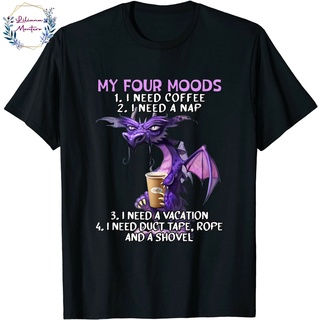 เสื้อยืด พิมพ์ลายกราฟฟิค My Four Moods I Need Coffee A Nap Dragcoffee สําหรับผู้ชาย