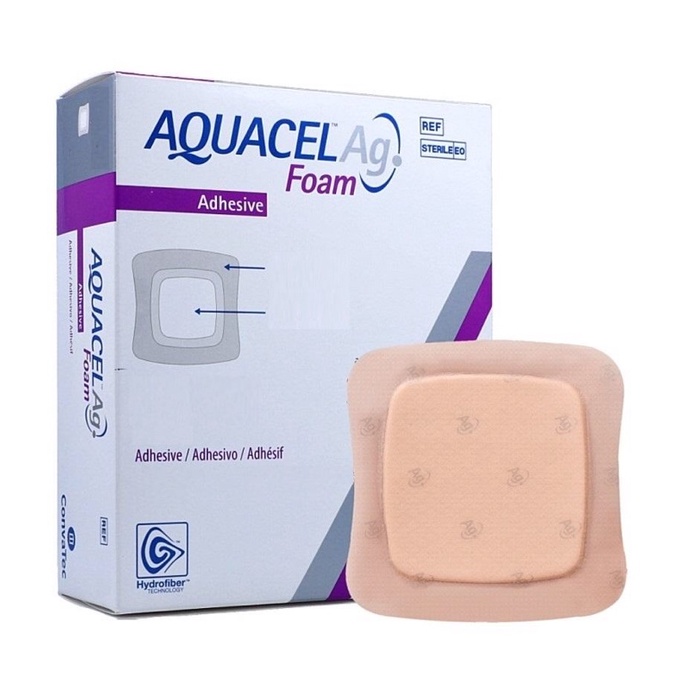 Aquacel foam Ag+ Adhesive(มีขอบกาว)
