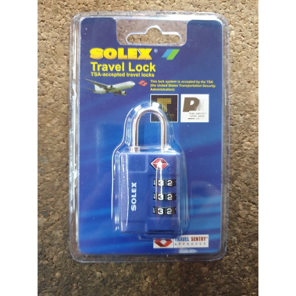 กุญแจรหัส กุญแจล็อคกระเป๋าเดินทาง SOLEX แท้ Travel Lock TSA 33