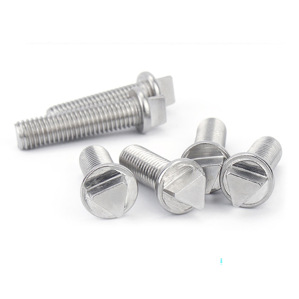 สกรูหัวสามเหลี่ยม M6 M8 M10 Anti-theft Safe Male Bolt ด้ายเต็ม Pitch 304 สแตนเลส