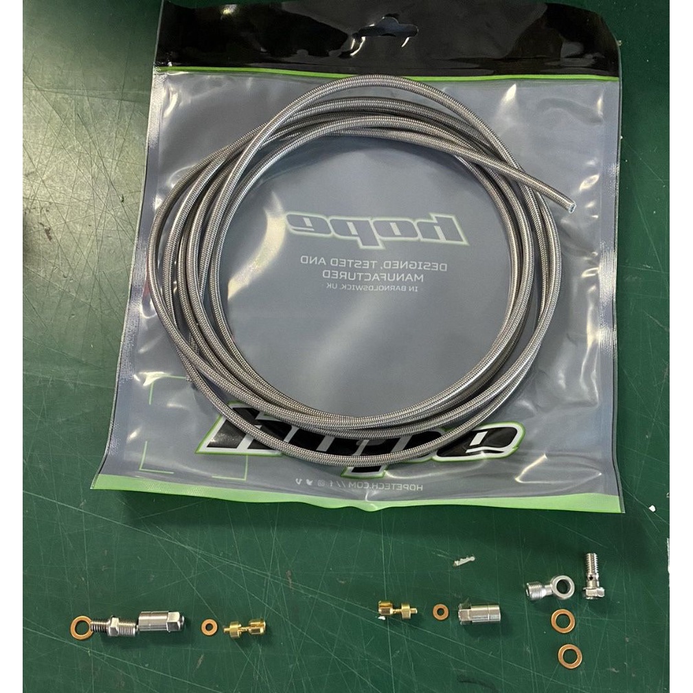 Hope Tech 3 X2 E4 V4 M4 สีดําสแตนเลสถักชุดสายเบรคชุดขั้วต่อ