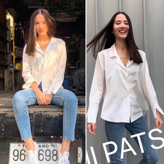 Oversize อก 42” เสื้อเชิ้ตBasicแขนยาว เรียบแต่หรู เนื้อผ้านิ่มลื่น