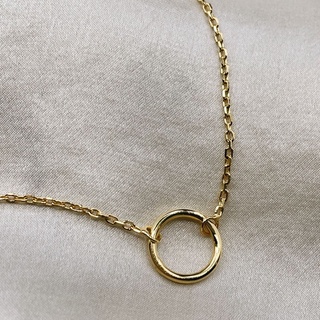 Minimal Circle Charm, 18K Gold Plated, Sterling Silver Necklace | สร้อยคอ สร้อยคอจี้ เงินแท้ ทองแท้ ชุบทอง 18 กะรัต