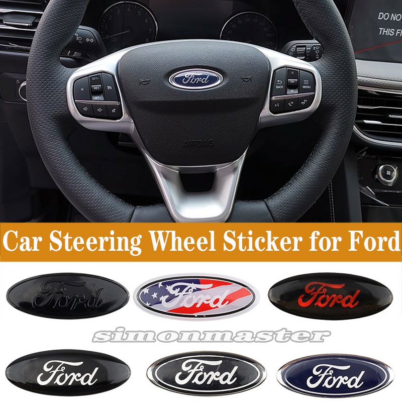 สติกเกอร์โลโก้สัญลักษณ์ 58×22 มม. สําหรับตกแต่งพวงมาลัยรถยนต์ Ford Kuga Explorer Fiesta Shelby 1 ชิ้น ราคา ถูกที่สุด ดีลบีเคเค