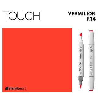 TOUCH TWIN BRUSH MARKER R14 (VERMILION) / มาร์คเกอร์หัวพู่กัน-หัวตัดขนาดกลาง รหัส R14 (VERMILION)