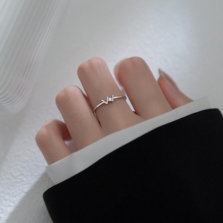 แหวน Korea W Letter Silver Ring Fashion Crystal Finger Rings for Women Lady Jewelry Accessories Gift