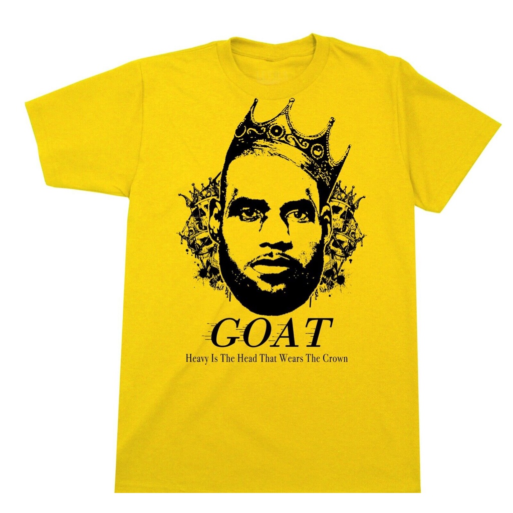 เสื้อยืด พิมพ์ลาย Lebron James Goat King James Crown สําหรับผู้ชาย