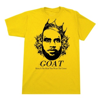 คอลูกเรือSPORTS STARเสื้อยืด พิมพ์ลาย Lebron James Goat King James Crown สําหรับผู้ชายall size