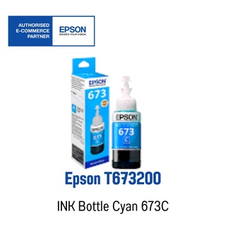 Epson 673 C 🌟 Original Ink Bottle 🌟 หมึกแท้สีฟ้า 🟦