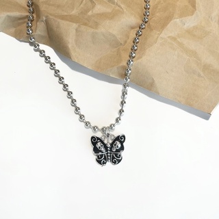 necklace butterfly black