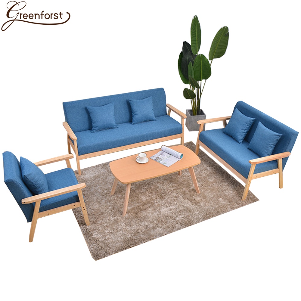 Greenforst โซฟาเก้าอี้ โซฟาสไตล์นอร์ดิก โซฟาไม้ รุ่น S-2277