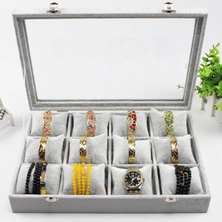 กล่องนาฬิกา 12 เรือน กล่องใส่นาฬิกา กล่องหนังใส่นาฬิกา กล่องเก็บนาฬิกา Watch Box บุกำมะหยี่