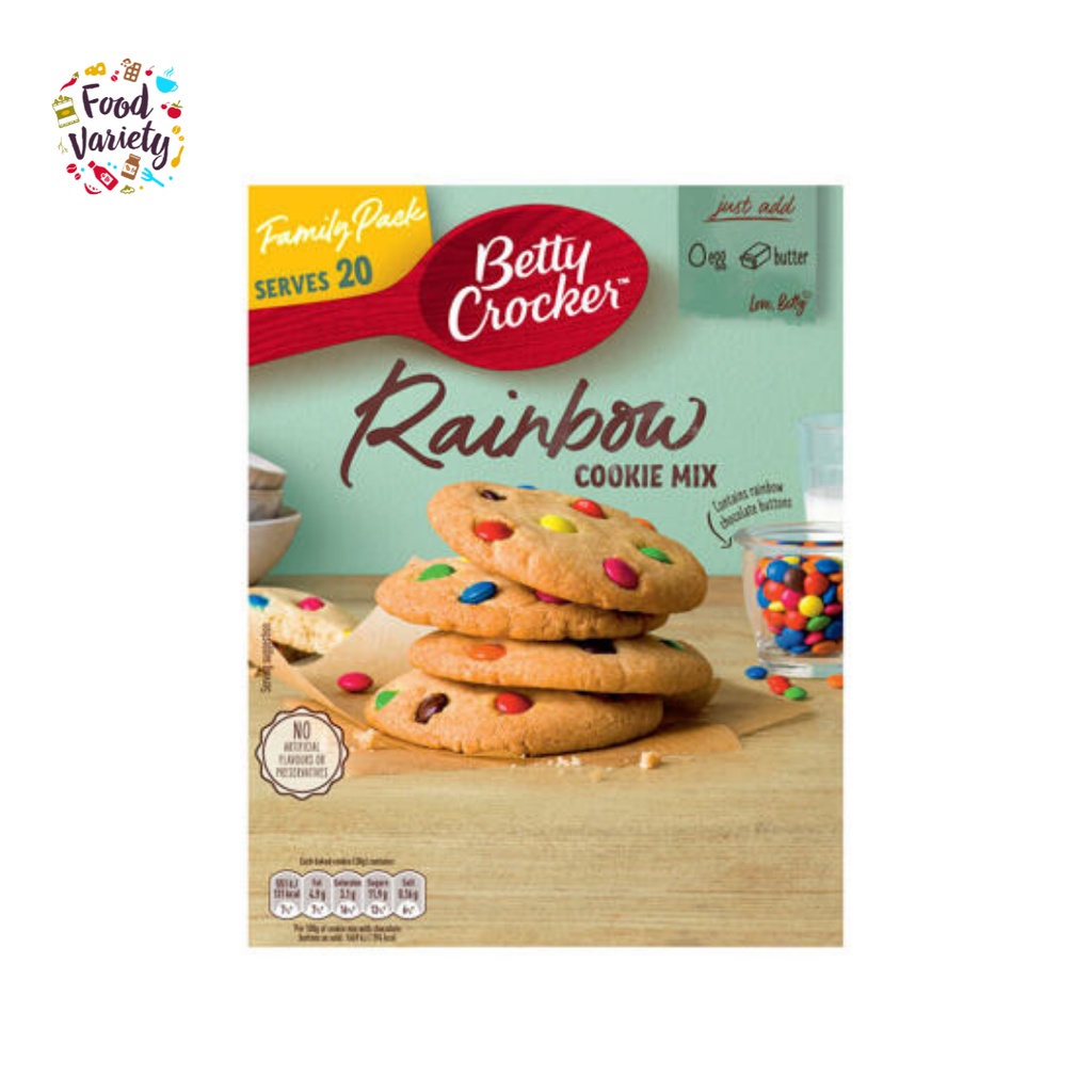Betty Crocker Rainbow Cookie 495G เบตตี้ ครอกเกอร์ แป้งคุกกี้สายรุ้ง สำเร็จรูป 495กรัม