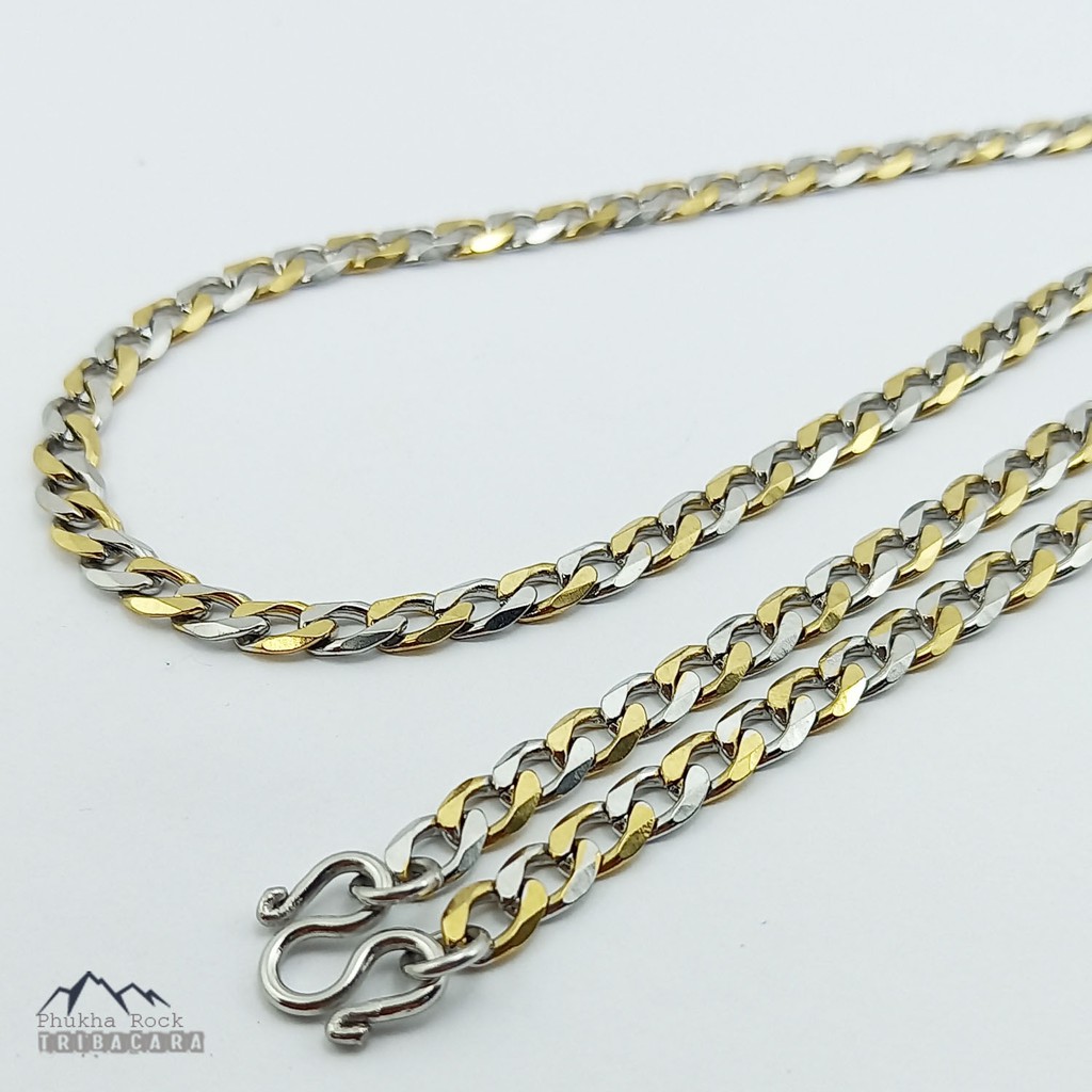 F01 โซ่แบน NK ขัดเหลี่ยม 5- 6 มม.ยาว 22 -24 นิ้ว สองกษัตริย์ ฮิบฮอบ สร้อยคอ สร้อยคอสแตนเลส สร้อยพระ