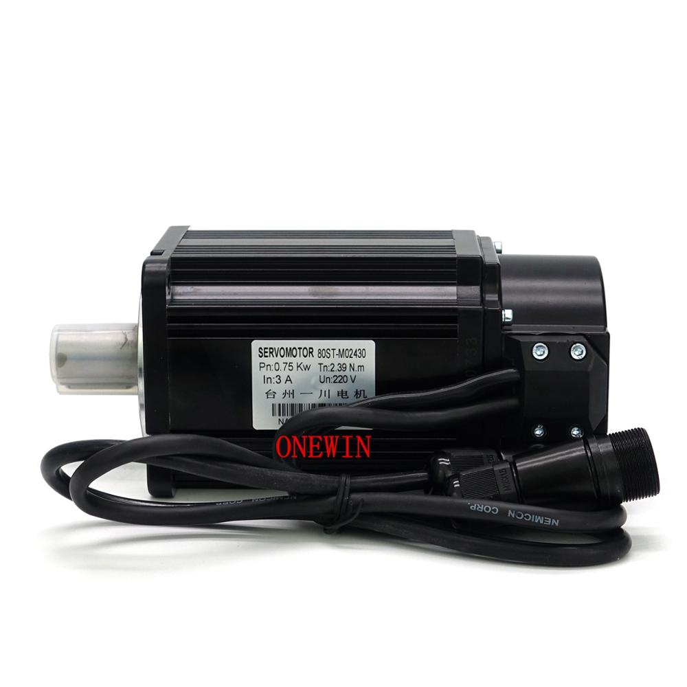 AC Servomotoren 750W 2.4NM Servomotortreiber Kit 3000RPM und 118 Kabel für NC e