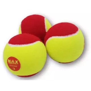 ลูกเทนนิสสำหรับเด็ก MAAX STAGE 3 Red ลูกเทนนิสสำหรับเด็กอายุ 5-8 ปี (3Balls/Pack แพ็คละ 3 ลูก)