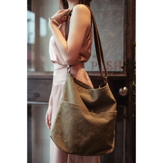 กระเป๋าผ้าแคนวาส 2 กระดุม 2 Studs Canvas shoulder bag