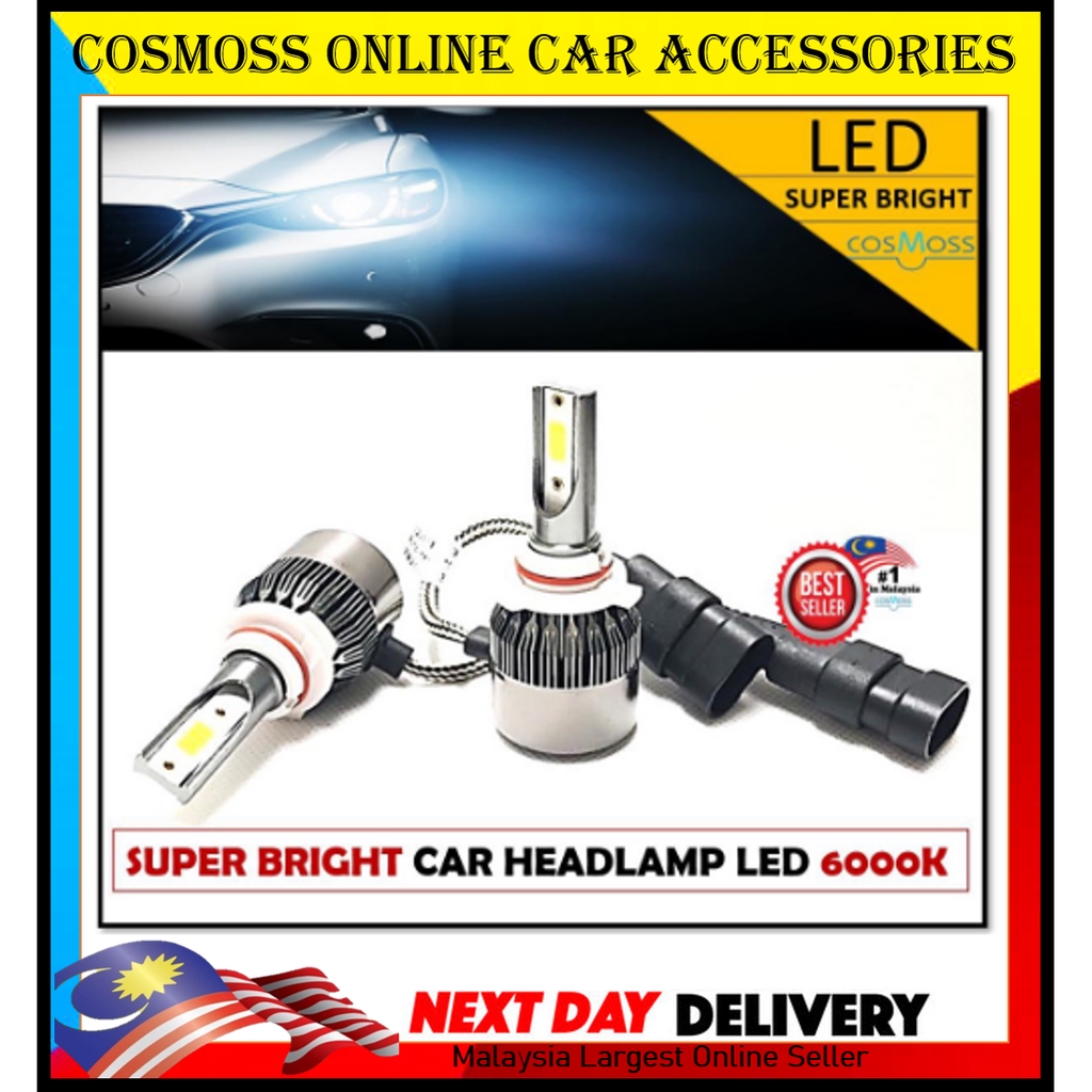 M5 LED HID H4 H1 H3 H8 H7 H11 HB4 HB3 9006 9005 ไฟหน้ารถไฟหน้าหลอดไฟ 6000k 2 ชิ้น